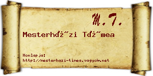 Mesterházi Tímea névjegykártya
